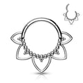 16 Gauge Hinged Silver Tribal Hoop Ring