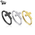 20 Gauge Cross Hoop Ring For Nose & Ear