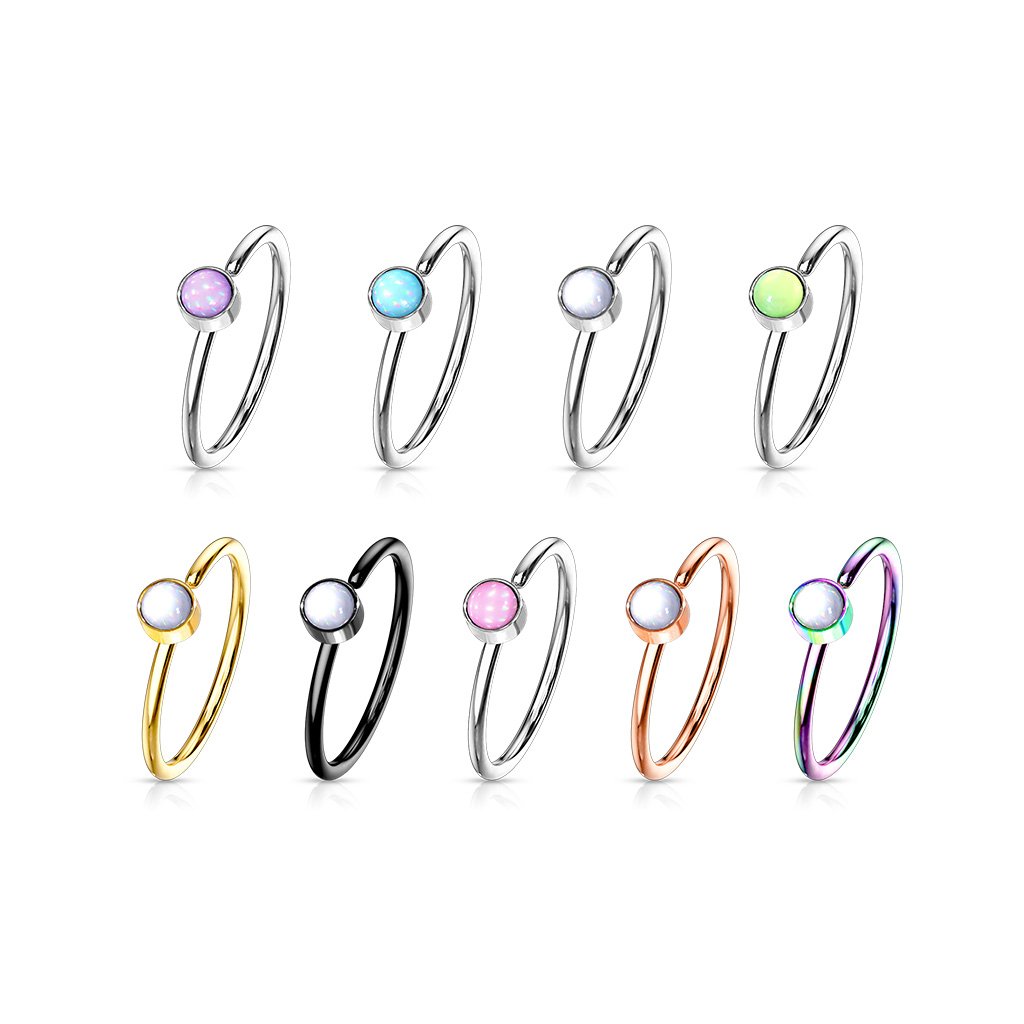 20 Gauge Opal Bendable Hoop Ring For Nose & Ear