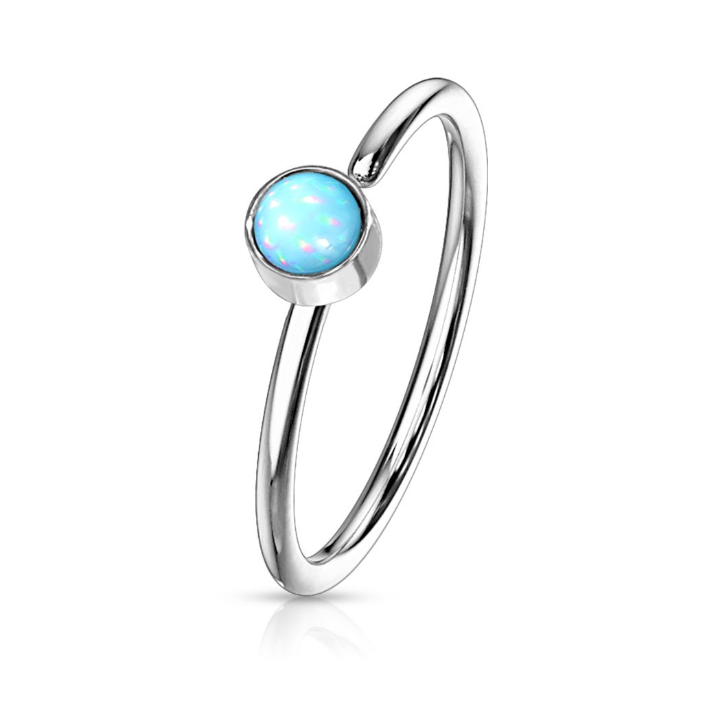 20 Gauge Opal Bendable Hoop Ring For Nose & Ear