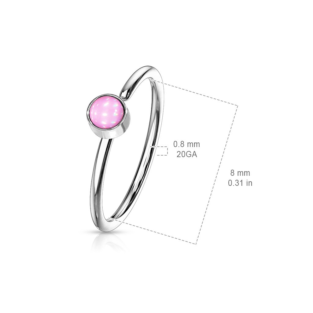 20 Gauge Opal Bendable Hoop Ring For Nose & Ear