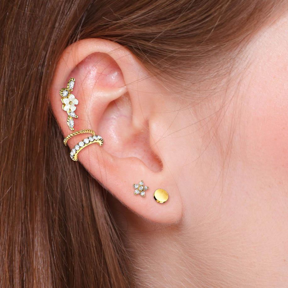 5 Pack Golden Hoops & Studs