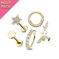 5 Pack Golden Hoops & Studs