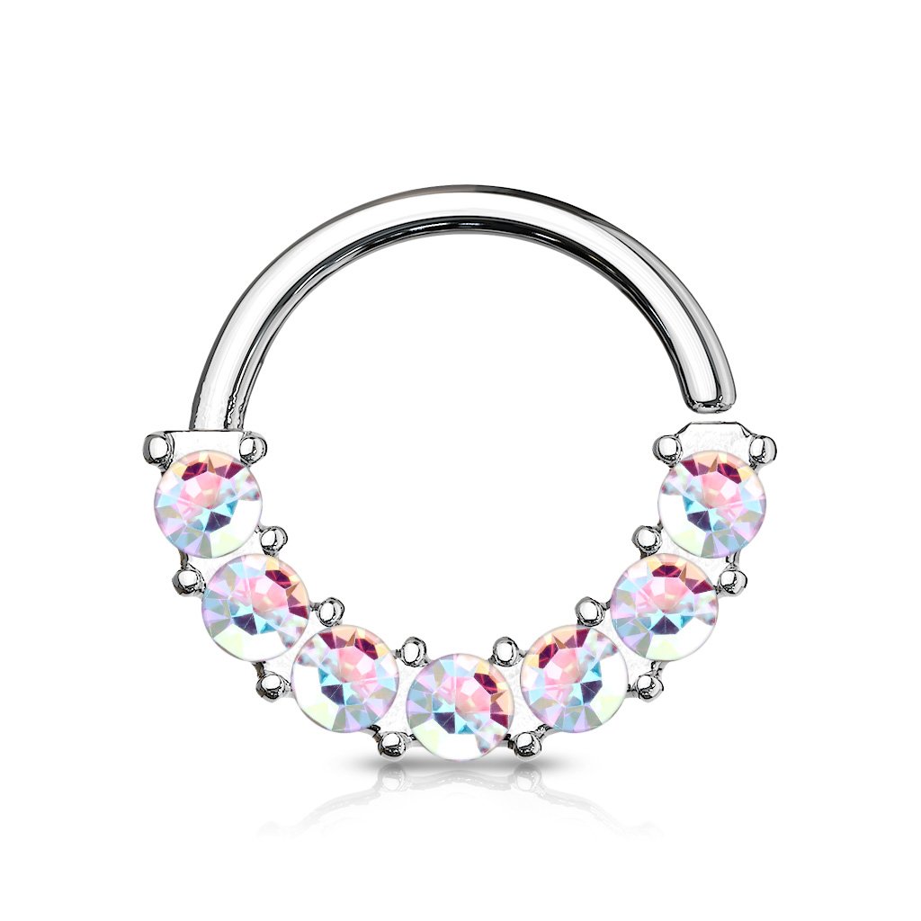 16 Gauge Half Crystal Bendable Cut Hoop Ring