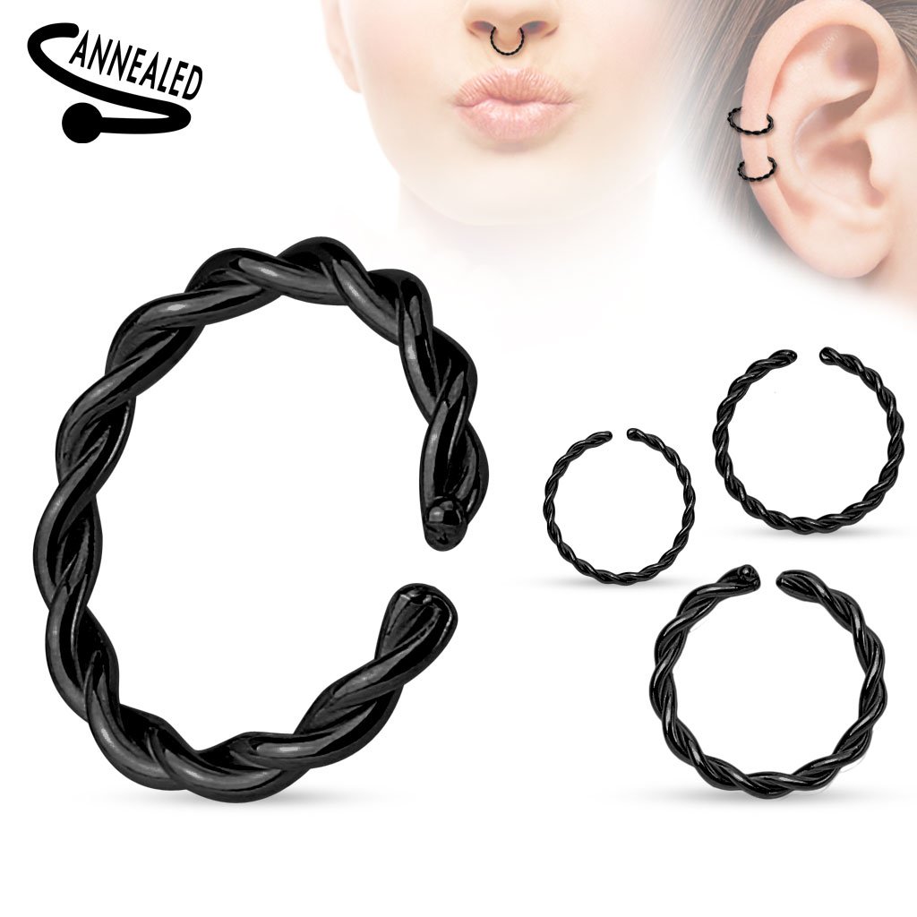 16 Gauge Braided Surgical Steel Bendable Hoop Ring