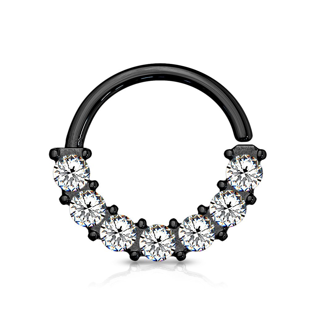 16 Gauge Half Crystal Bendable Cut Hoop Ring