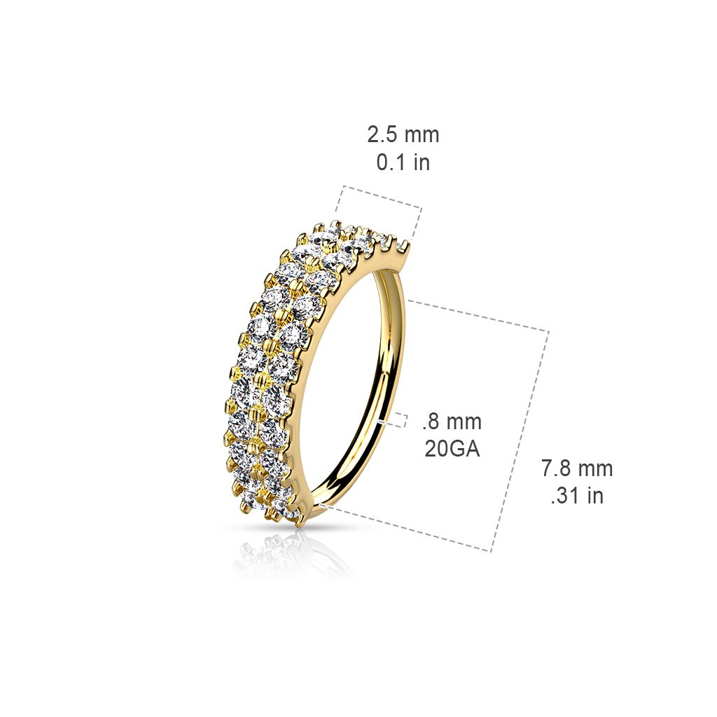 20 Gauge Double Jewelled Hoop Ring For Nose & Ear