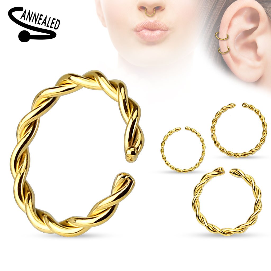16 Gauge Braided Surgical Steel Bendable Hoop Ring