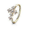 20 Gauge Crystal Cross Hoop Ring For Nose & Ear Cartilage
