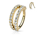 Double Crystal Lined Hoop Ring Nose & Ear