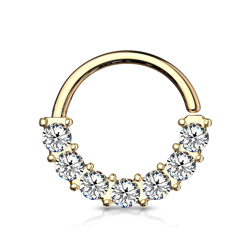 16 Gauge Half Crystal Bendable Cut Hoop Ring