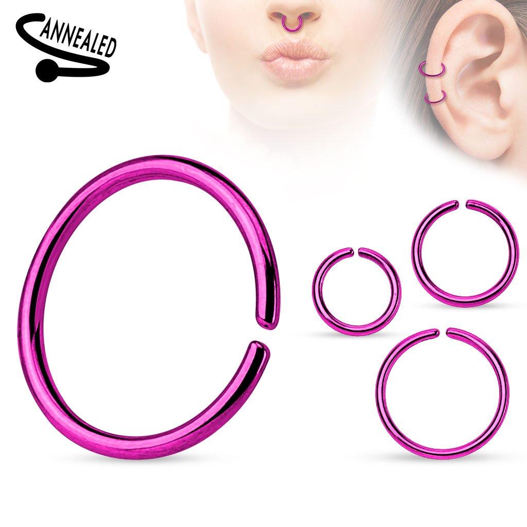 20 Gauge Titanium Anodized over 316L Surgical Steel Annealed Rings