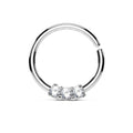 18 Gauge Crystal Trio Bendable Cut Hoop Ring