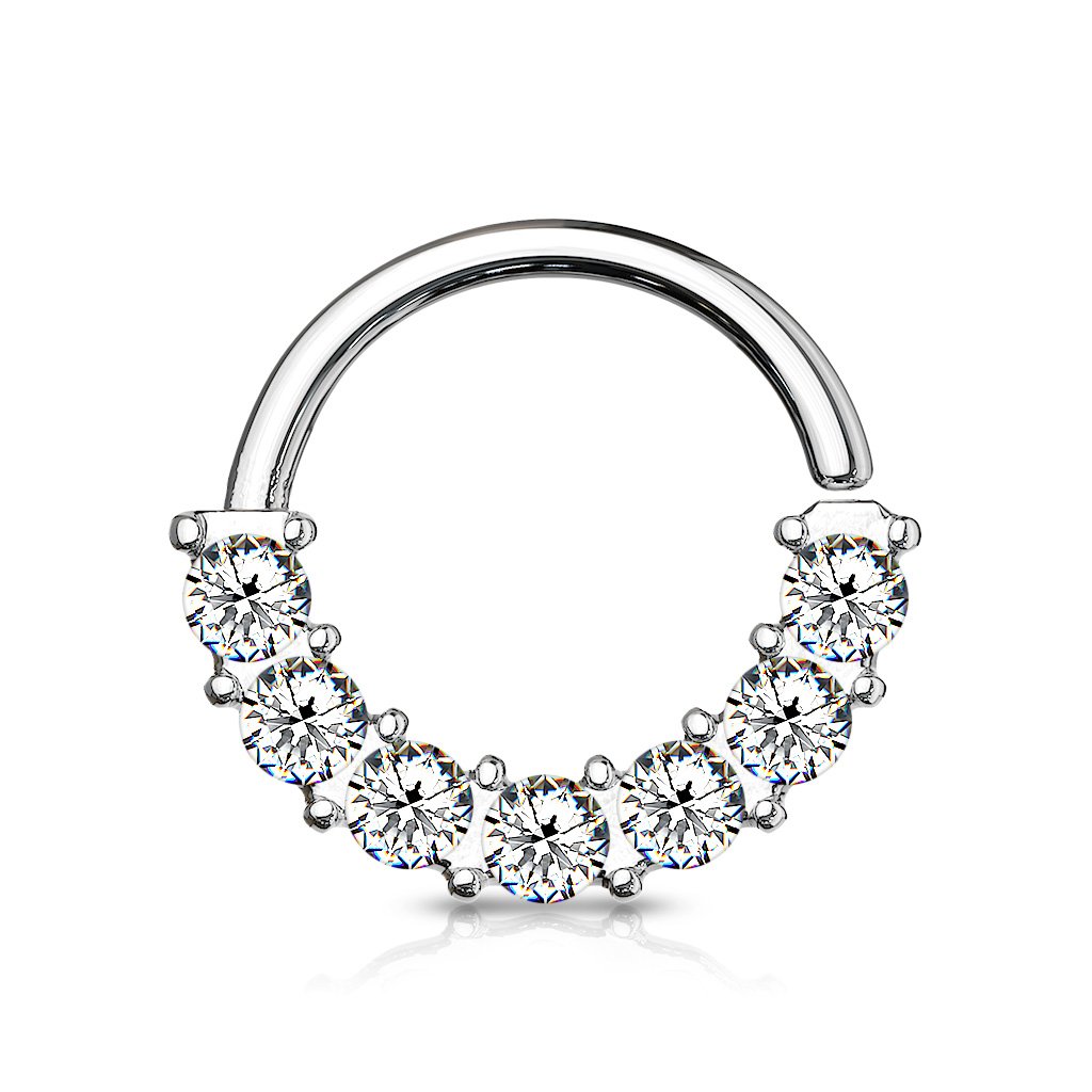 16 Gauge Half Crystal Bendable Cut Hoop Ring
