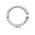 16 Gauge Half Crystal Cut Hoop Ring