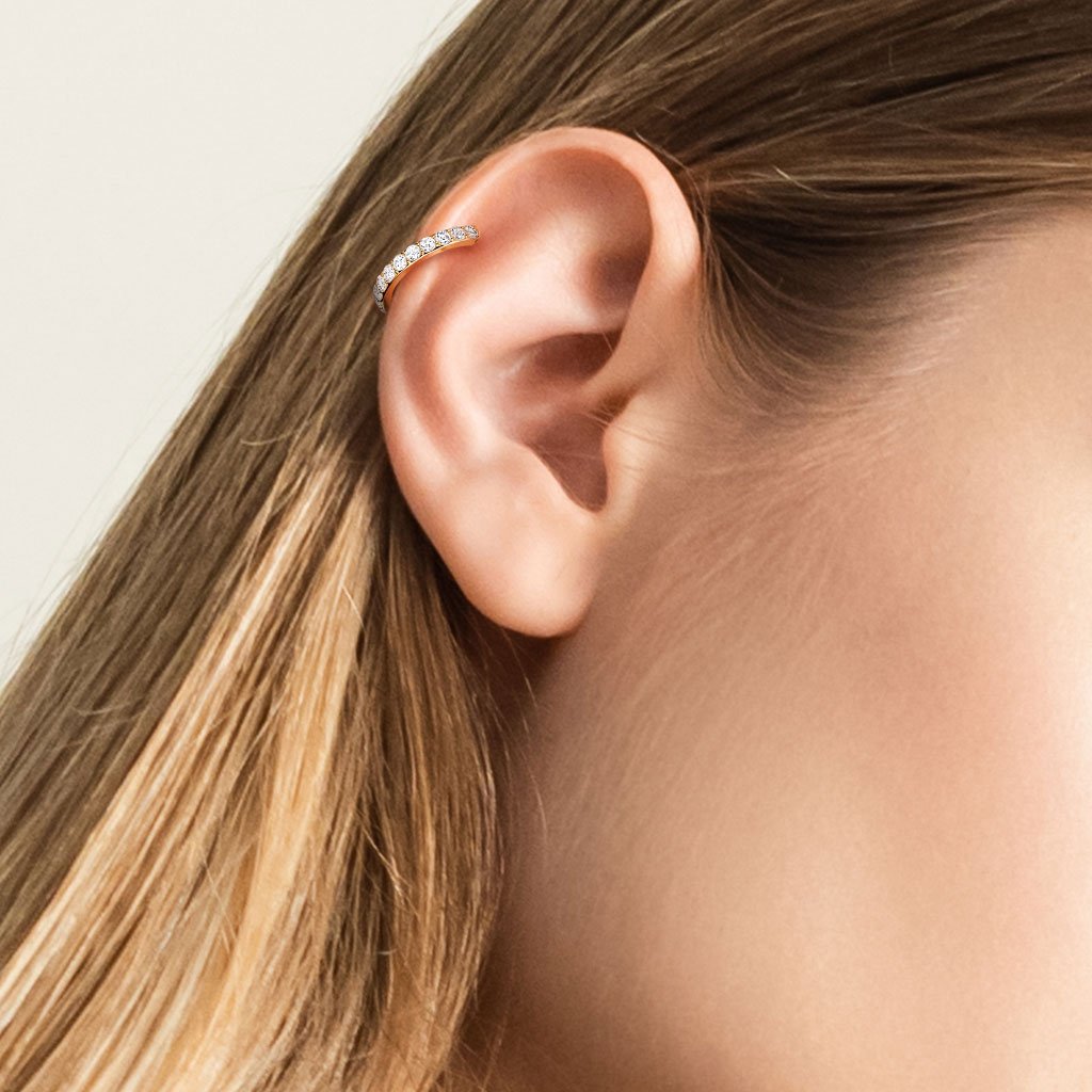 20 Gauge Single Row Jewelled Hoop Ring For Nose & Ear