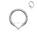 Surgical Steel Annealed Bendable Cut Ring With Heart