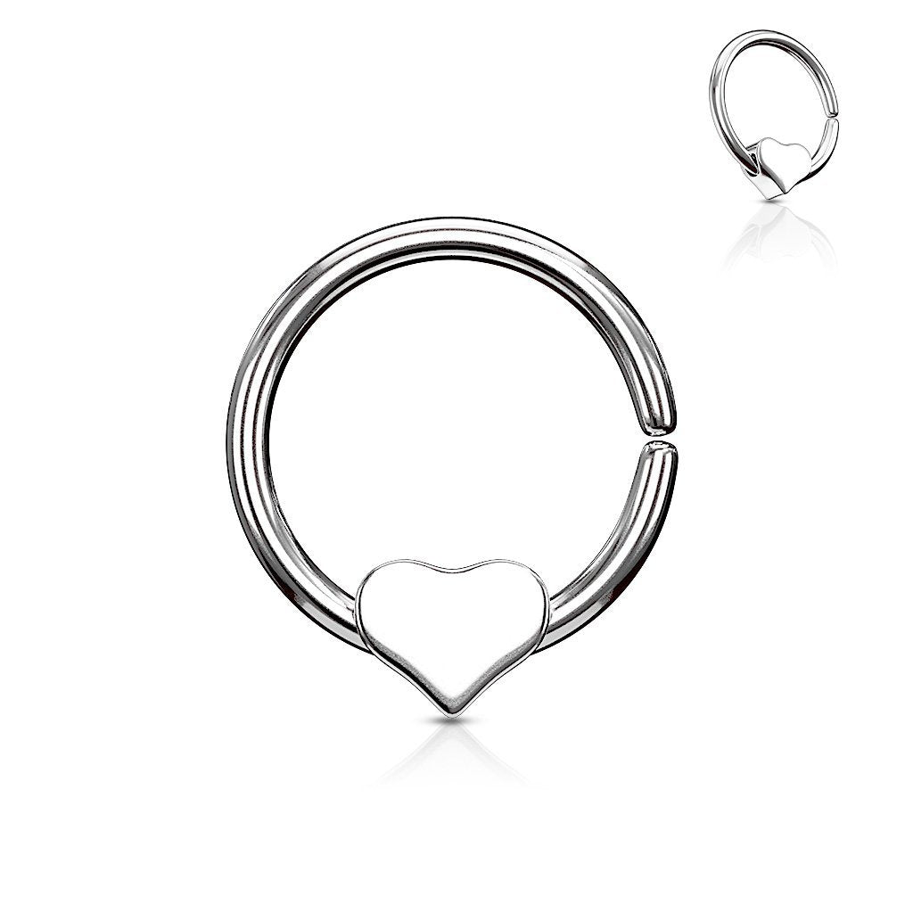 Surgical Steel Annealed Bendable Cut Ring With Heart