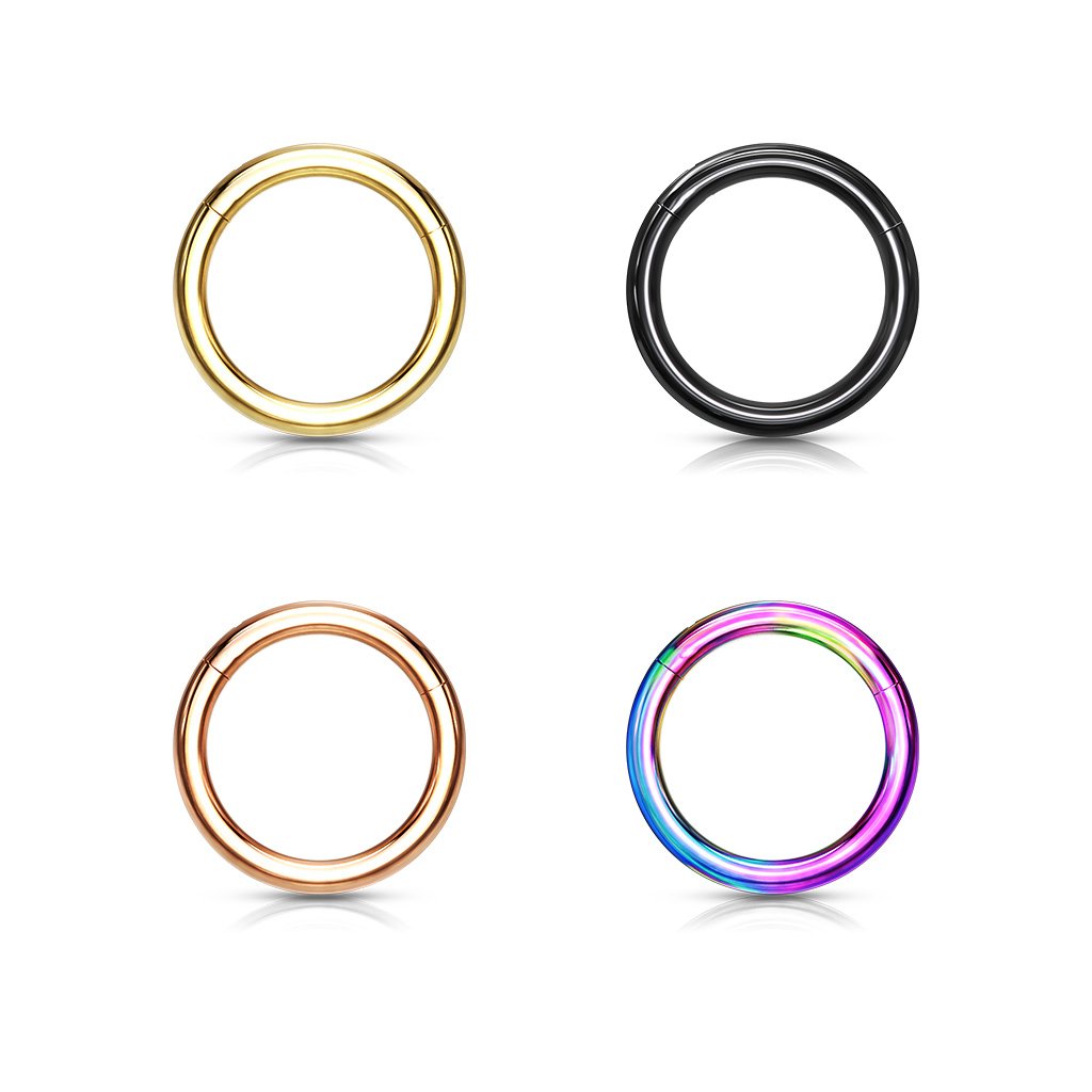 20 Gauge Titanium Anodized PVD Hinged Hoop Rings