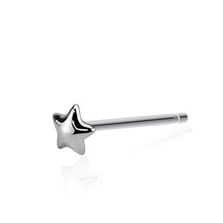 20 Gauge 925 Sterling Silver Star Nose Stud