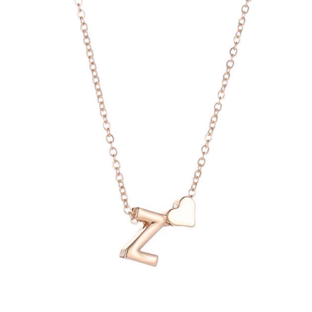 Dainty Golden Initial & Heart Necklace