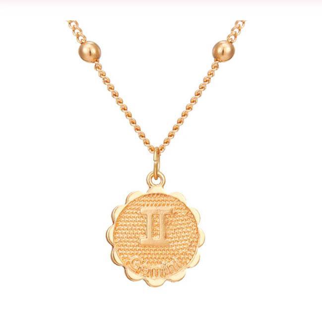 Zodiac Pendant Necklace Gold