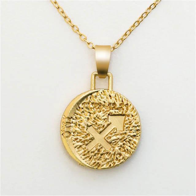 Zodiac Mosaic Coin Necklace Gold