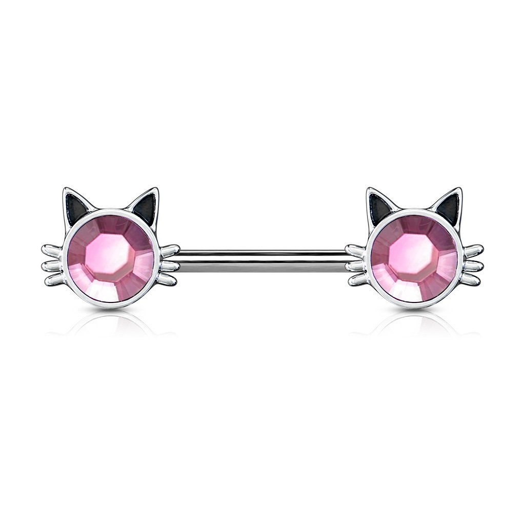 14 Gauge Kitty Cat Barbell Nipple Ring