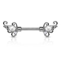 14 Gauge Filigree Flowers Barbell Nipple Ring