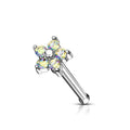 5 Petal Crystal Flower Nose Stud
