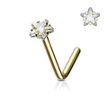 Prong Set Crystal Star L Bend Nose Stud