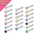 Limited Edition 20 Pack Rainbow Crystal Nose Studs