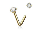 Prong Set Crystal L Bend Nose Stud
