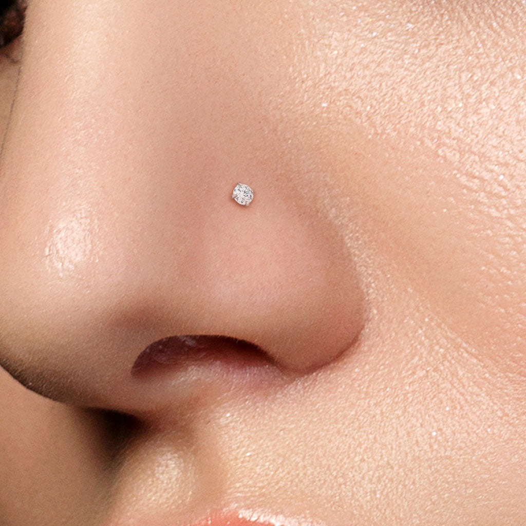 20 Gauge Crystal Top Surgical Steel Nose Stud
