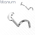 20 Gauge Titanium Crescent Moon Screw Nose Stud