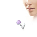 20 Gauge Semi Precious Stone Top L Bend Nose Stud