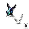 Opal L Bend Playboy Bunny Nose Stud
