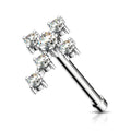 Crystal Cross Top Surgical Steel Nose Stud