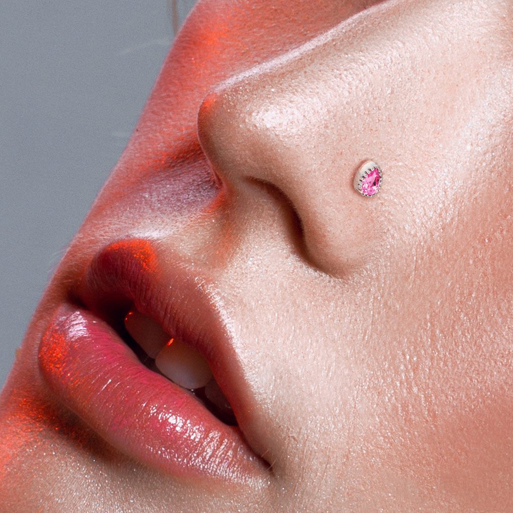 Crystal Tear Drop Top Nose Stud