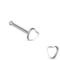 Dainty Heart Top Nose Stud - Silver / Gold