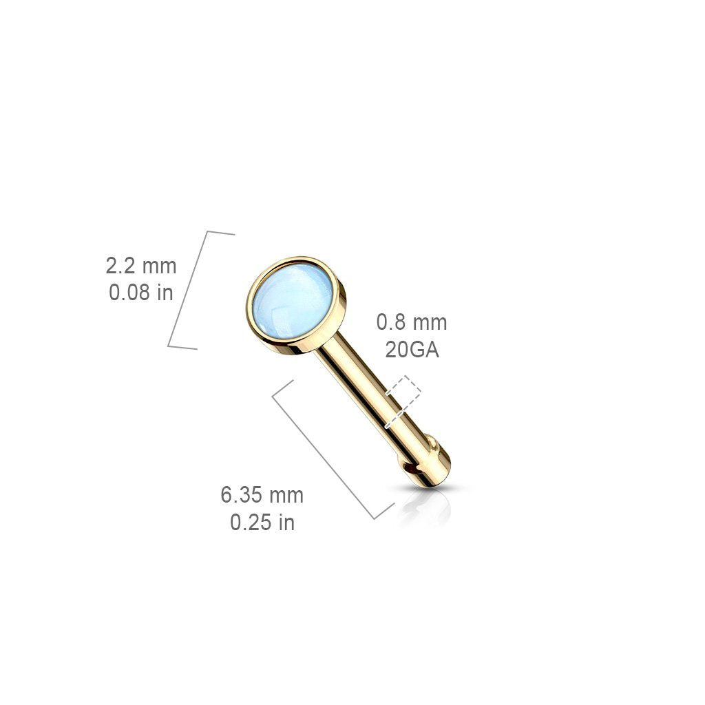 Illuminating Opal Surgical Steel Nose Stud