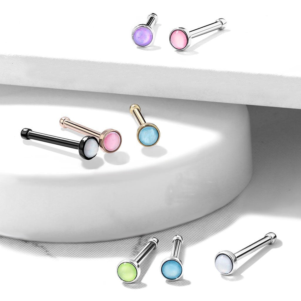 Illuminating Opal Surgical Steel Nose Stud