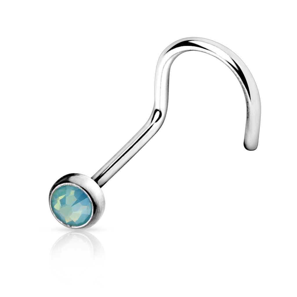 20 Gauge Opal Top Nose Screw Rings