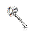 Prong Set Heart Top Surgical Steel Nose Stud
