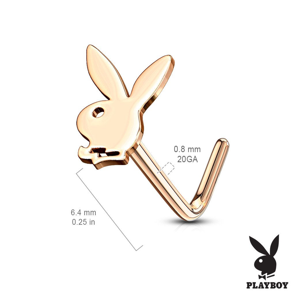 Surgical Steel Official Playboy L Bend Nose Stud