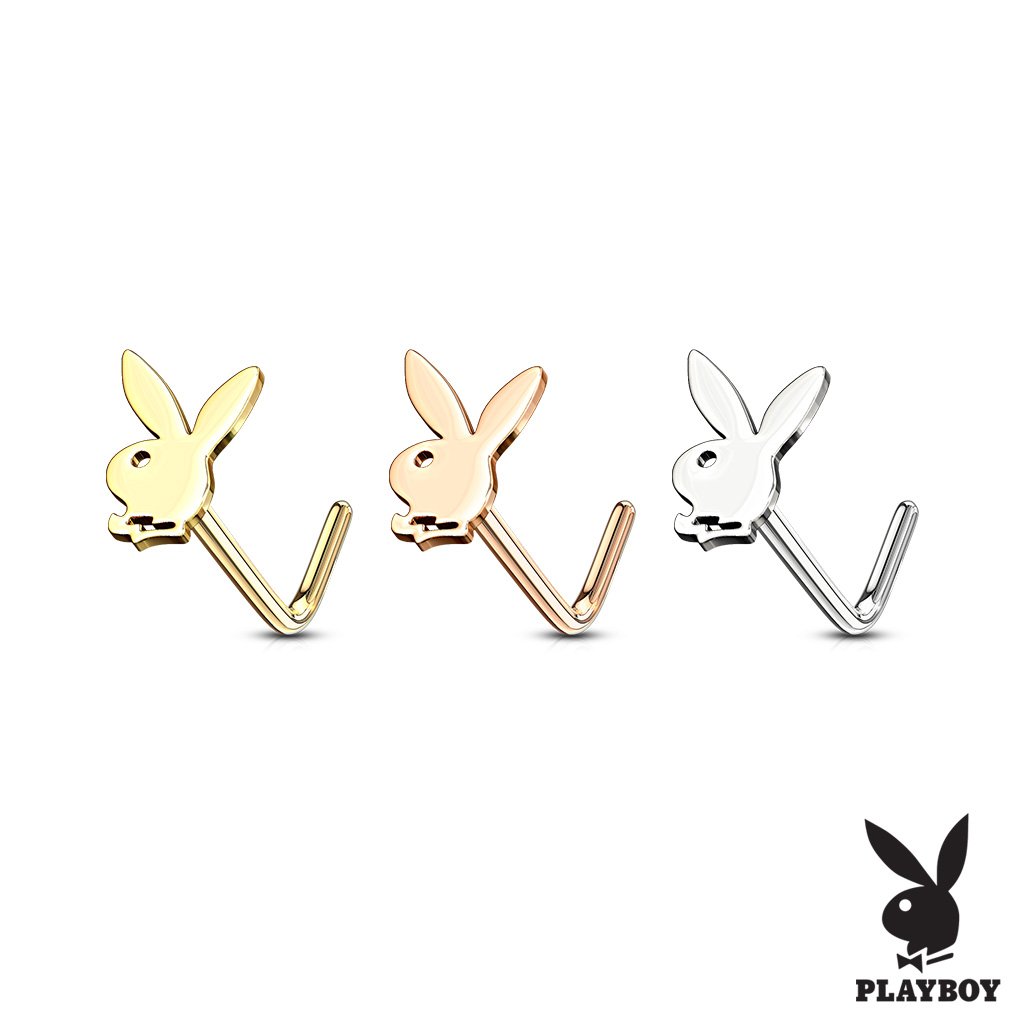 Surgical Steel Official Playboy L Bend Nose Stud