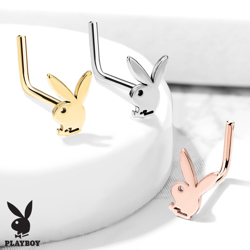 Surgical Steel Official Playboy L Bend Nose Stud