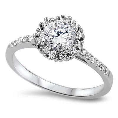 Amelia Sterling Silver Crystal Ring
