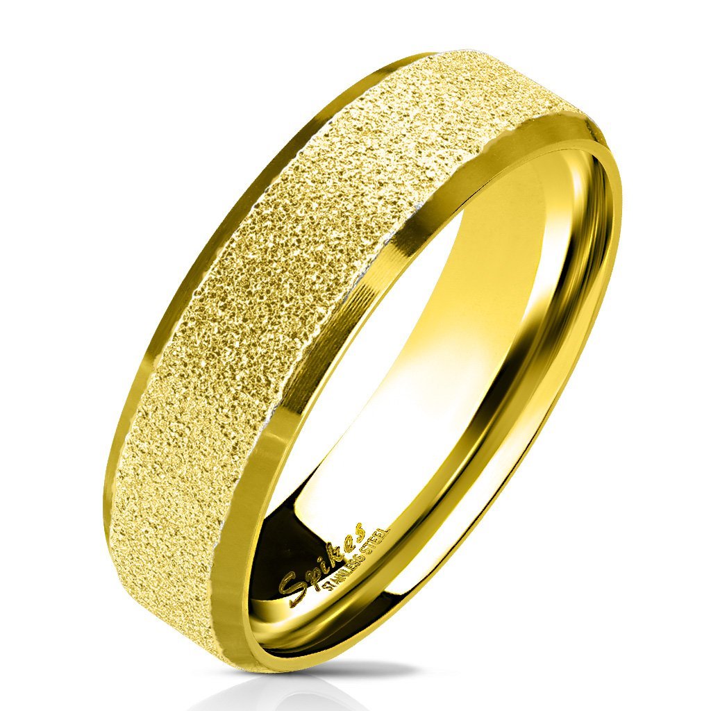 Khloe Sandblasted Polished Bevelled Edge Ring