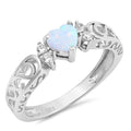 Sterling Silver Filigree Opal Ring